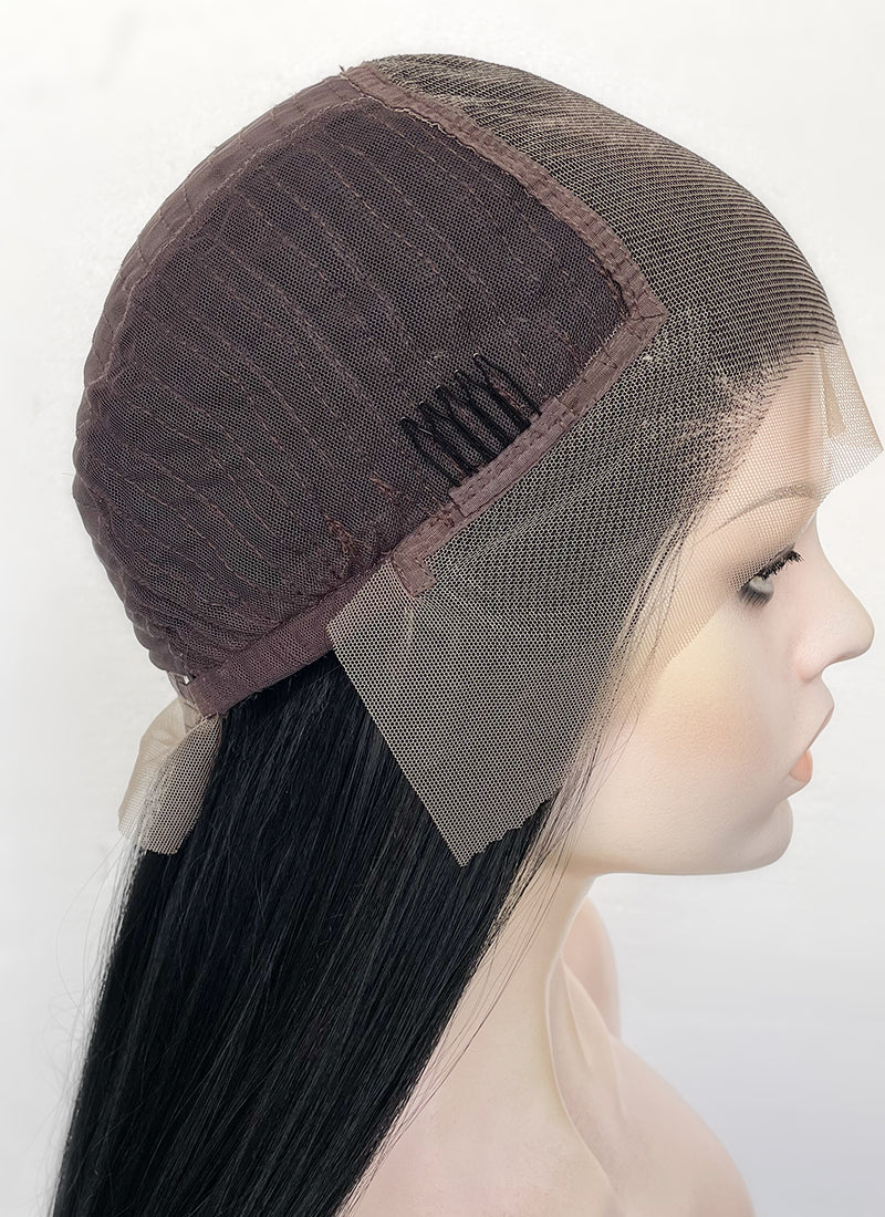 Black Straight 13" x 6" Lace Top Kanekalon Synthetic Hair Wig LFS018