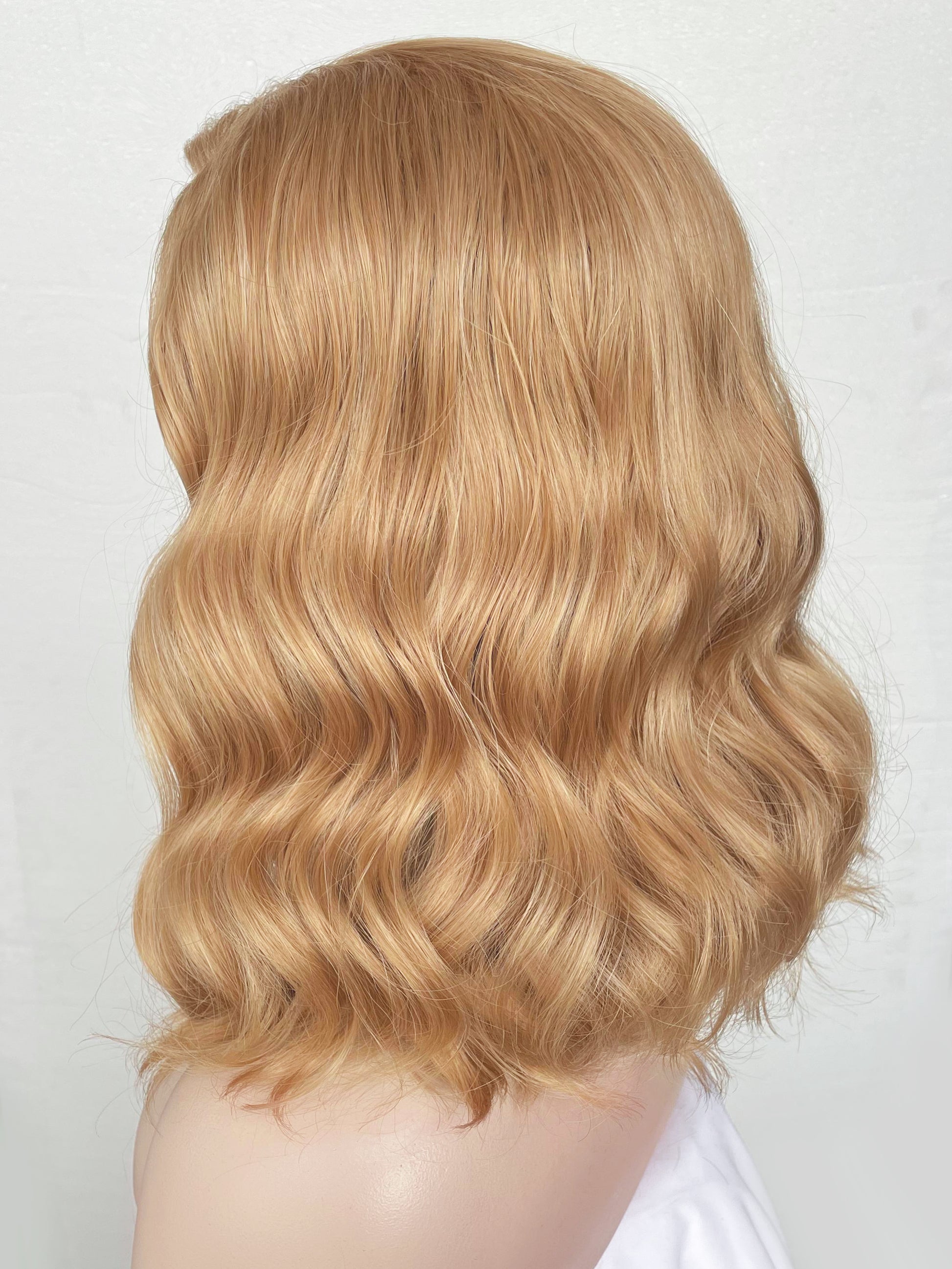 Golden Blonde Wavy Bob Lace Front Synthetic Wig LF1266