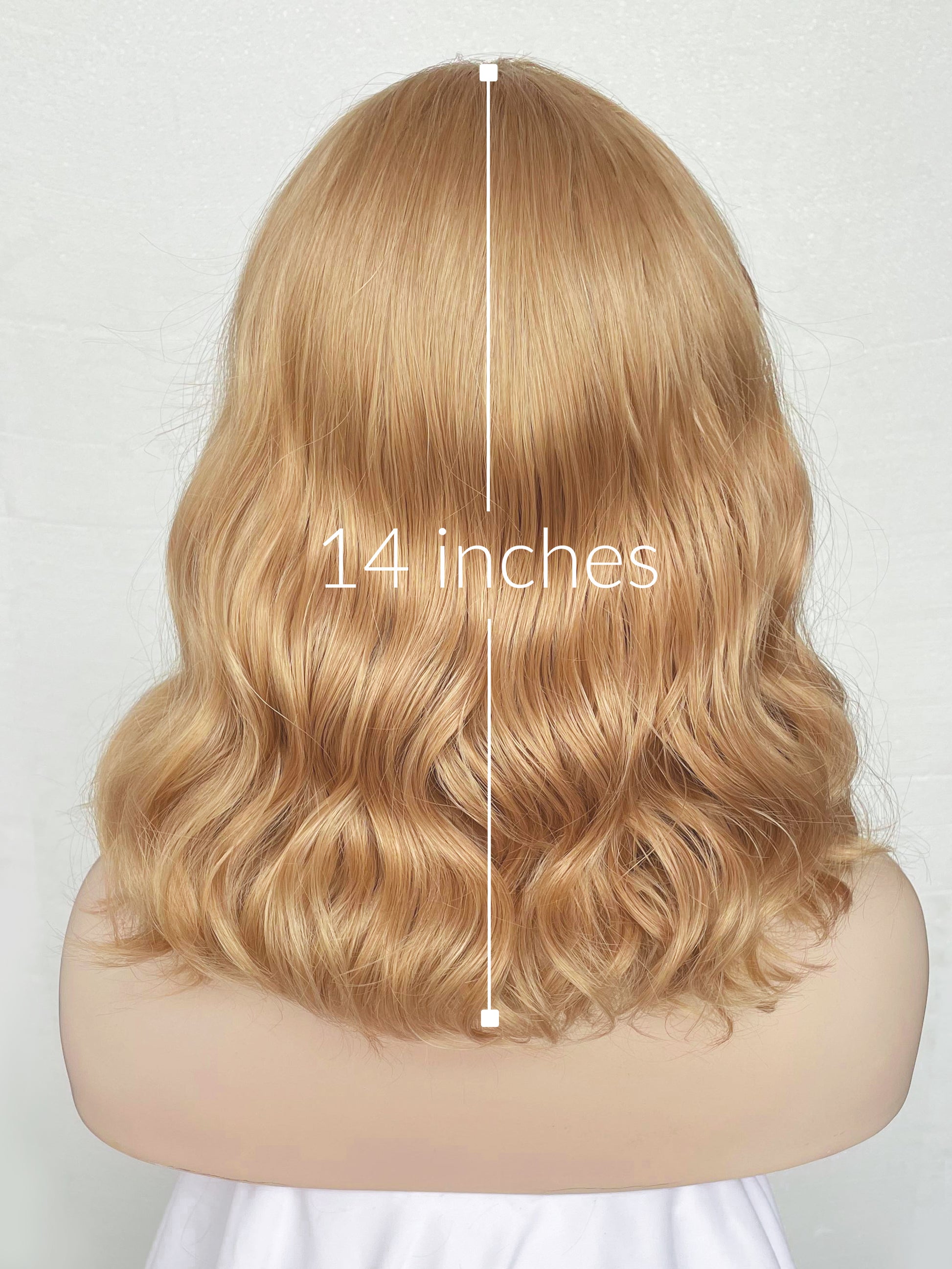 Golden Blonde Wavy Bob Lace Front Synthetic Wig LF1266