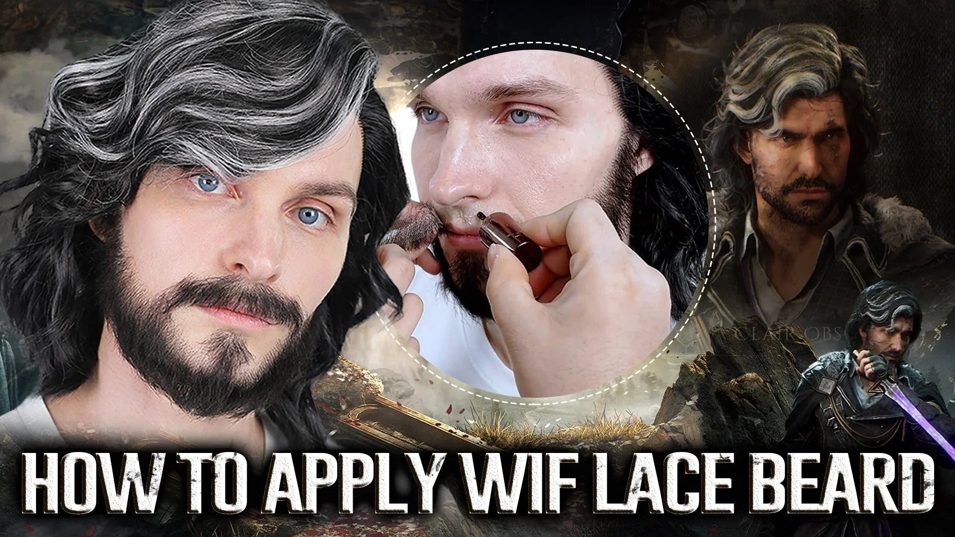 How to apply a fake beard lace tutorial by WigIsFashion