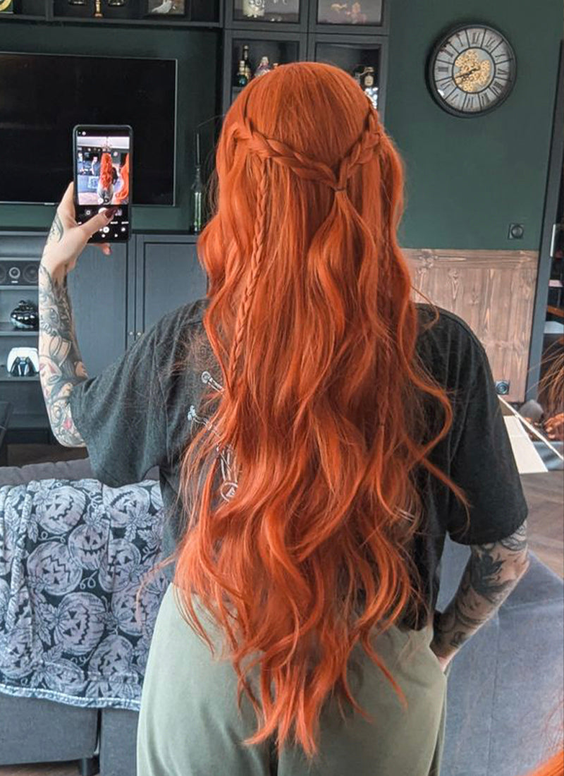 Ginger Wavy Synthetic Hair Wig NS614F