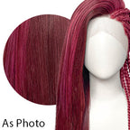 Mixed Red Braided Lace Front Synthetic Hair Wig LF2232