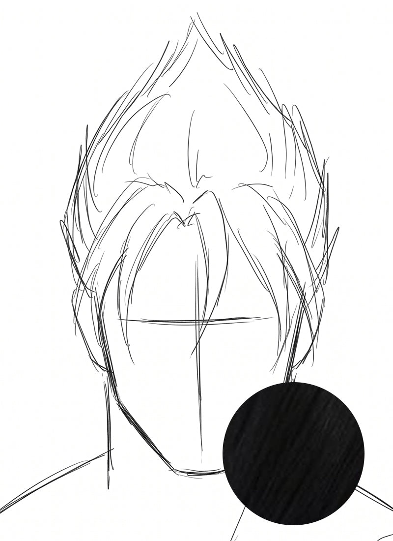 [Confirmed] Black Lace Front Wig For Cosplay as Jin Kazama from Tekken CMS045