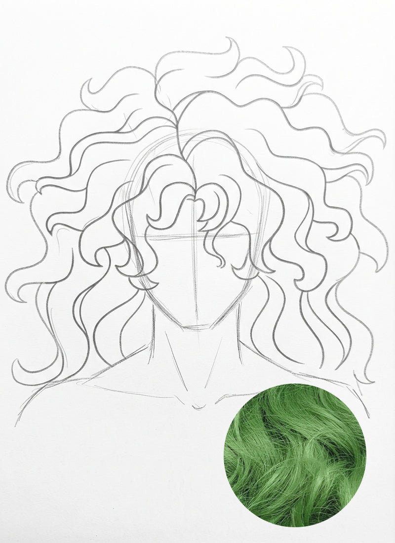 [Confirmed] Green Lace Front Wig For Cosplay as Polaris from X-Men '97 CMS065
