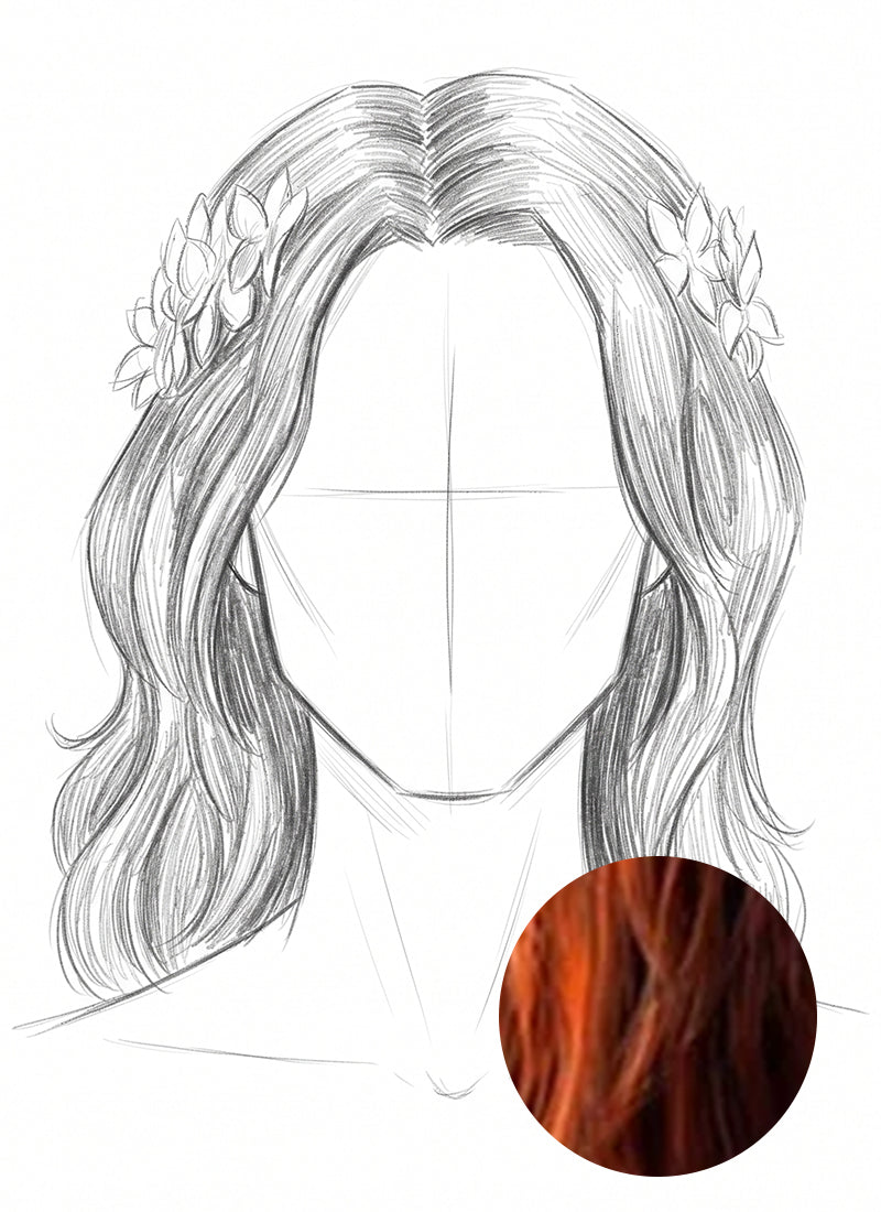 Red Lace Front Wig For Cosplay as Anne Bonny from Assassin's Creed IV: Black Flag CMS069