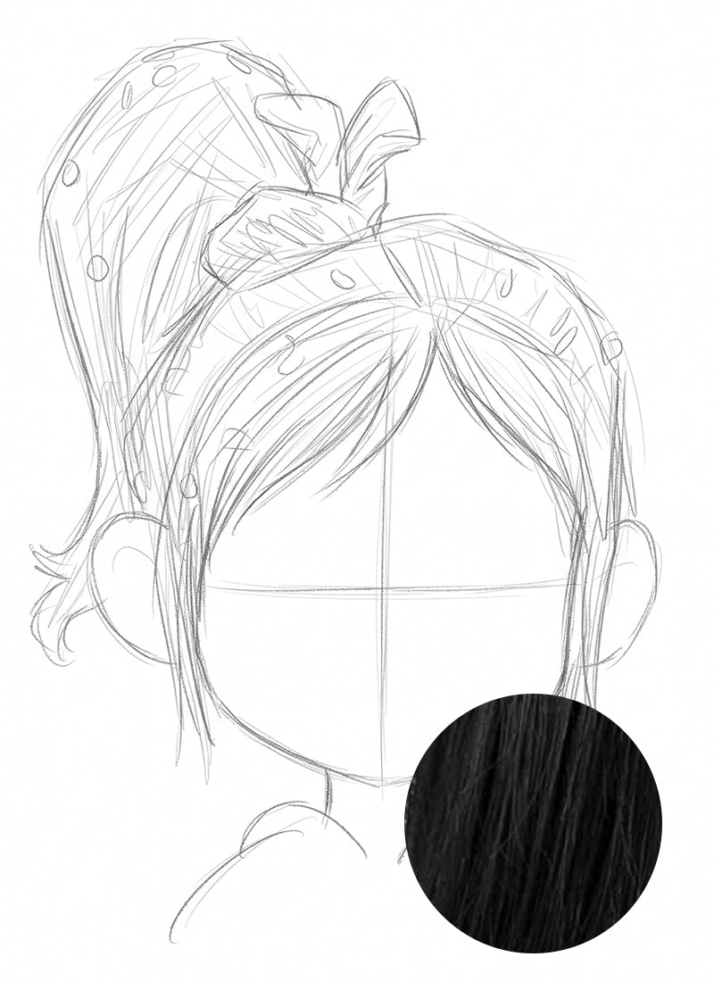 Black Lace Front Wig For Cosplay as Vanellope Von Schweetz from Wreck It Ralph CMS070