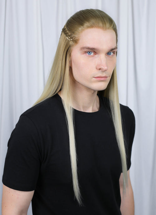 The lord of the rings The Hobbit Legolas Two Tone Blonde Braided Lace Front Synthetic Men's Wig LF2200