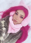 Hot Pink Straight Lace Front Synthetic Hair Wig LF5171