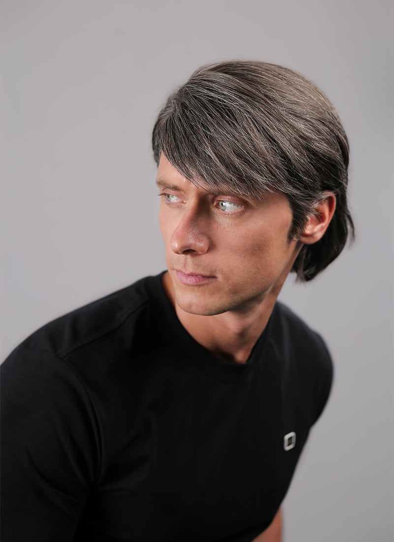 Straight Mixed Brown Lace Front Synthetic Men's Wig NM028