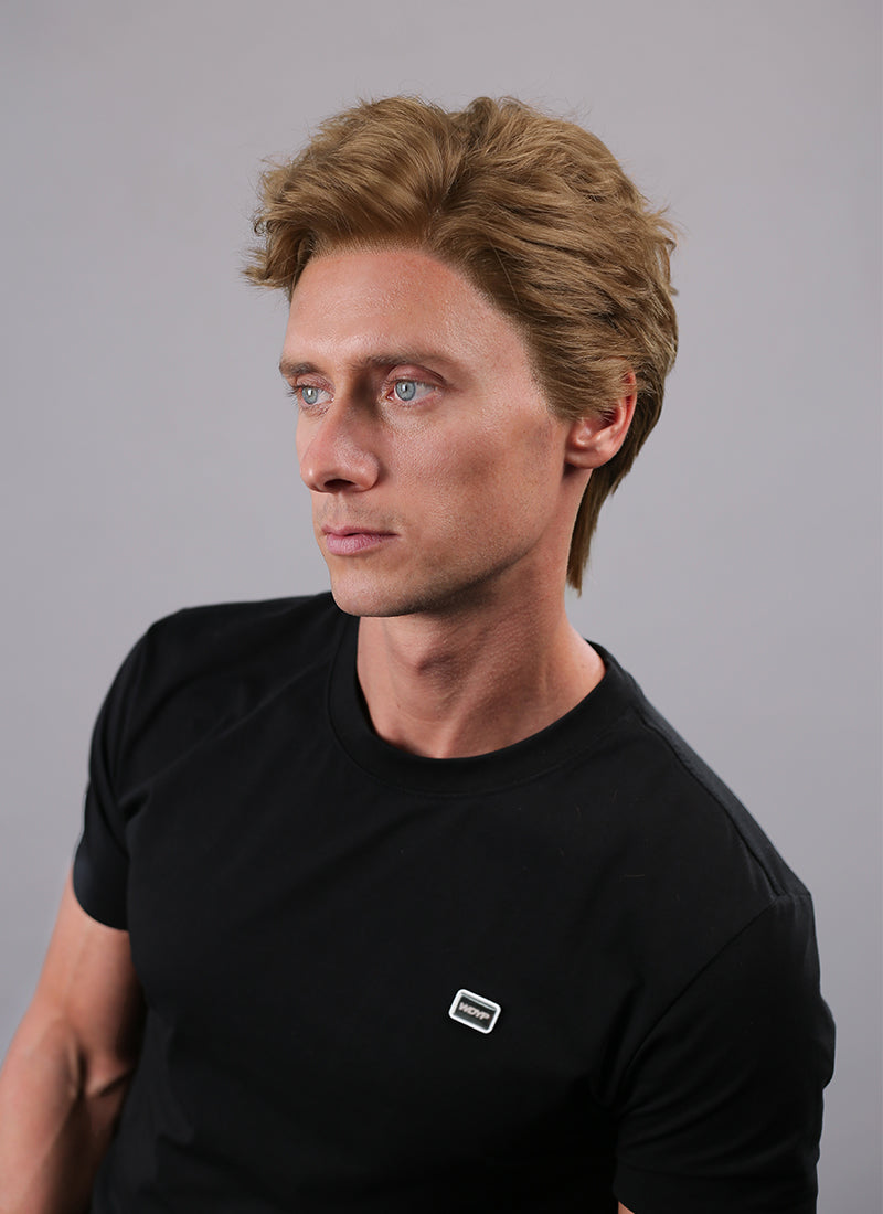 Brown Wavy Lace Front Synthetic Hair Men's Wig NM031