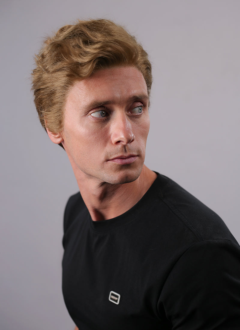 Brown Wavy Lace Front Synthetic Hair Men's Wig NM031