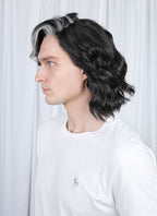 Clair Obscur: Expedition 33 Verso Black Mixed Silver Grey Wavy Lace Front Synthetic Men's Wig LF8067