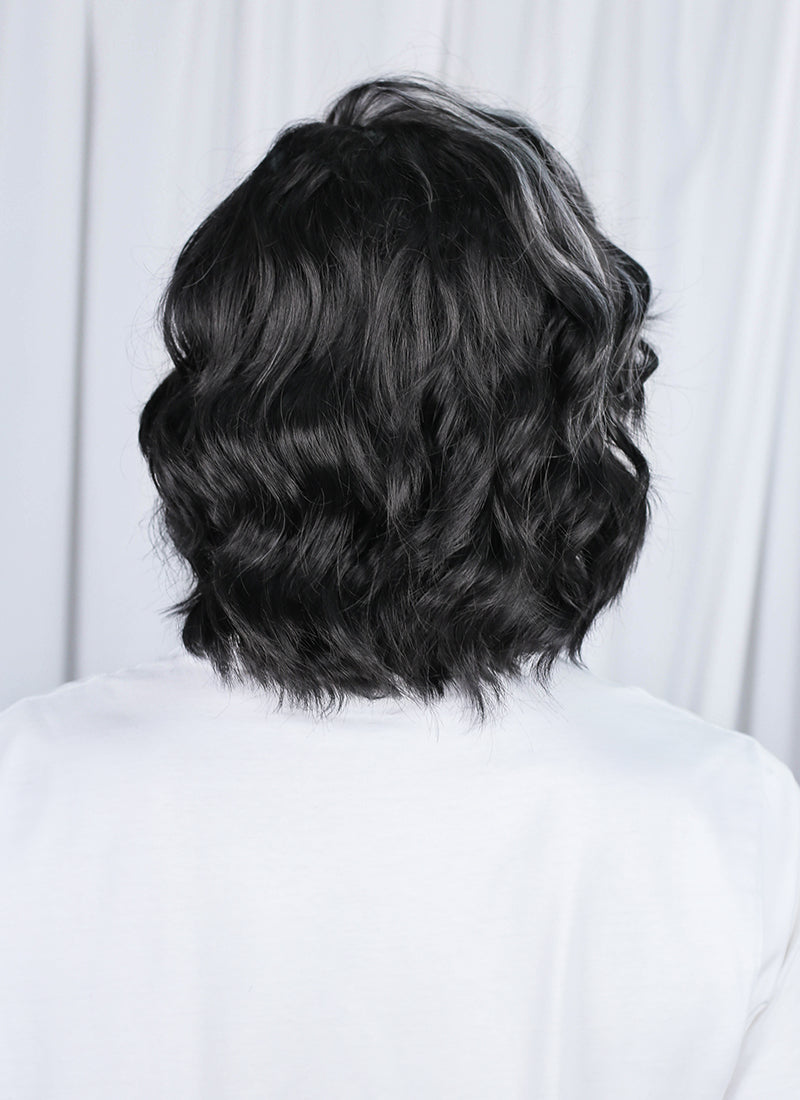 Clair Obscur: Expedition 33 Verso Black Mixed Silver Grey Wavy Lace Front Synthetic Men's Wig LF8067
