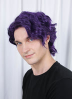 Critical Role The Mighty Nein Mollymauk Tealeaf Purple Wavy Lace Front Synthetic Men's Wig LF8094