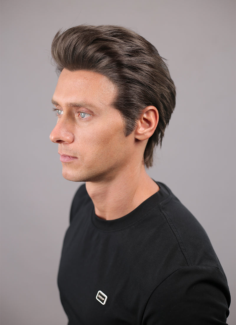 Brunette Straight Lace Front Synthetic Men's Wig NM009