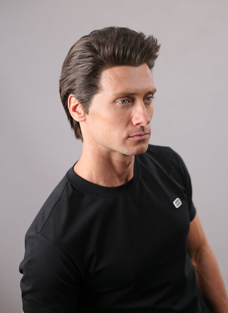 Brunette Straight Lace Front Synthetic Men's Wig NM009