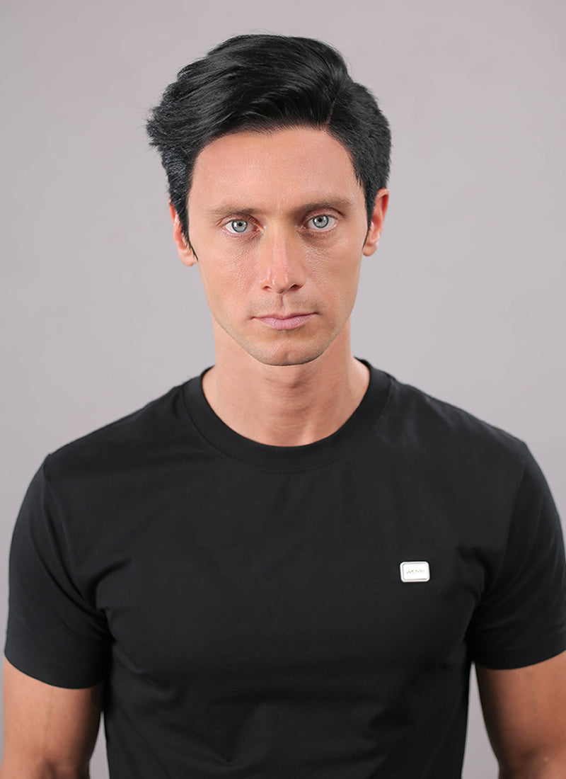 Black Straight Lace Front Synthetic Men's Wig NM035