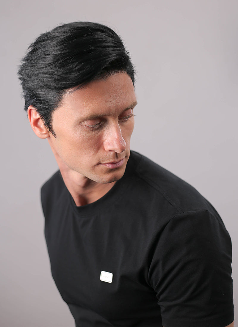 Black Straight Lace Front Synthetic Men's Wig NM035