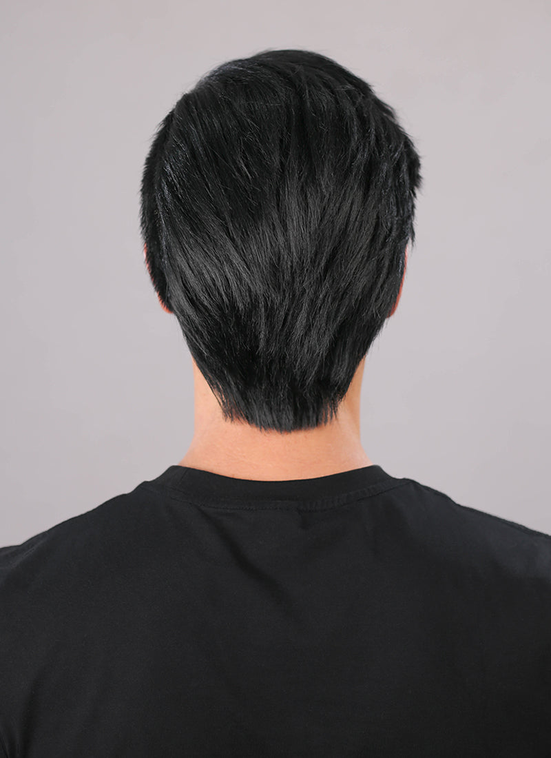 Black Straight Lace Front Synthetic Men's Wig NM035