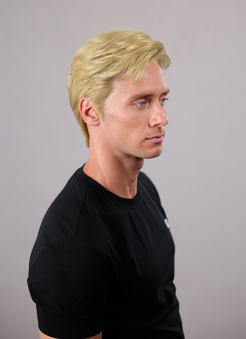Mixed Blonde Straight Lace Front Synthetic Men's Wig NM034