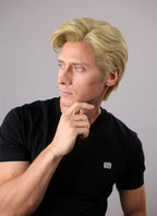 Mixed Blonde Straight Lace Front Synthetic Men's Wig NM034