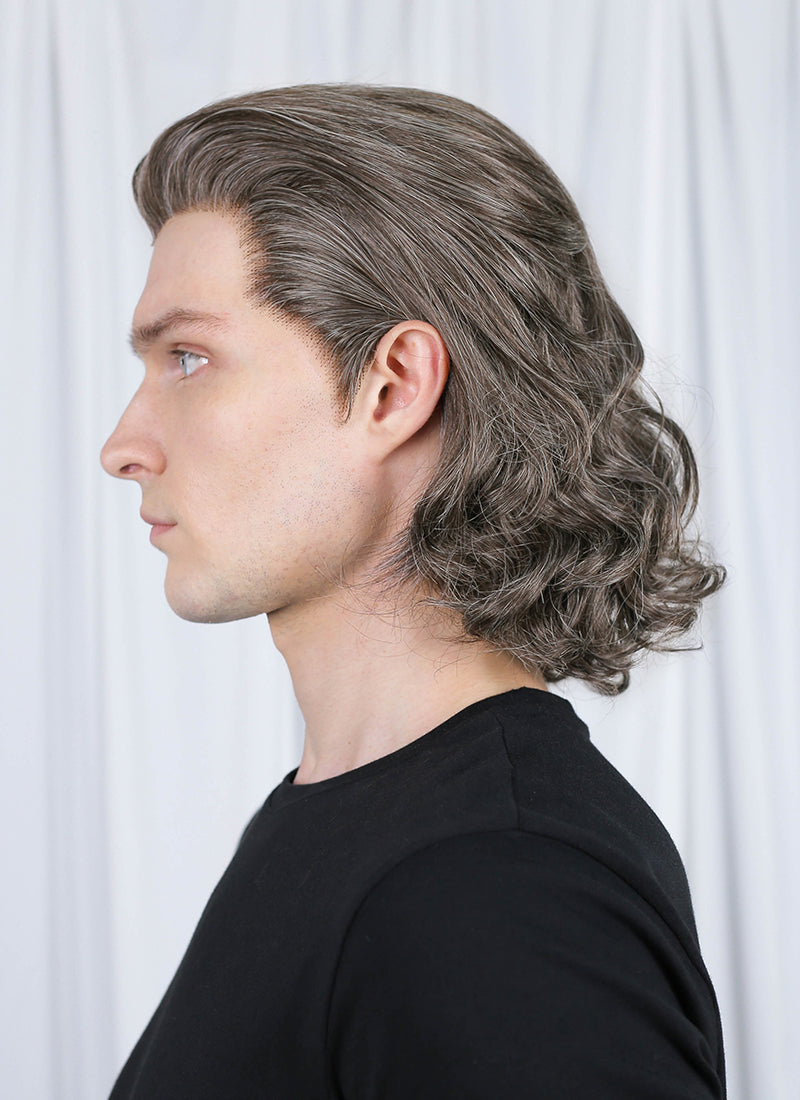 Baldur's Gate 3 Gale Mixed Brown Wavy Lace Front Synthetic Men's Wig LFK5562