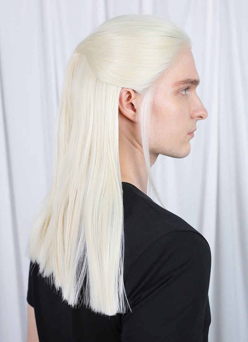 House of the Dragon Daemon Targaryen Platinum Blonde Straight Lace Front Synthetic Men's Wig LW4016