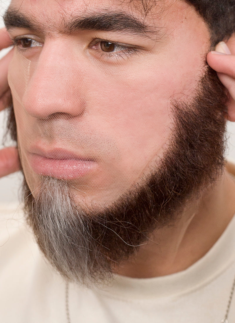 The Dragon Prince Viren Handmade HD Lace Realistic Brown Mixed Grey Beard Facial Hair Set MB008