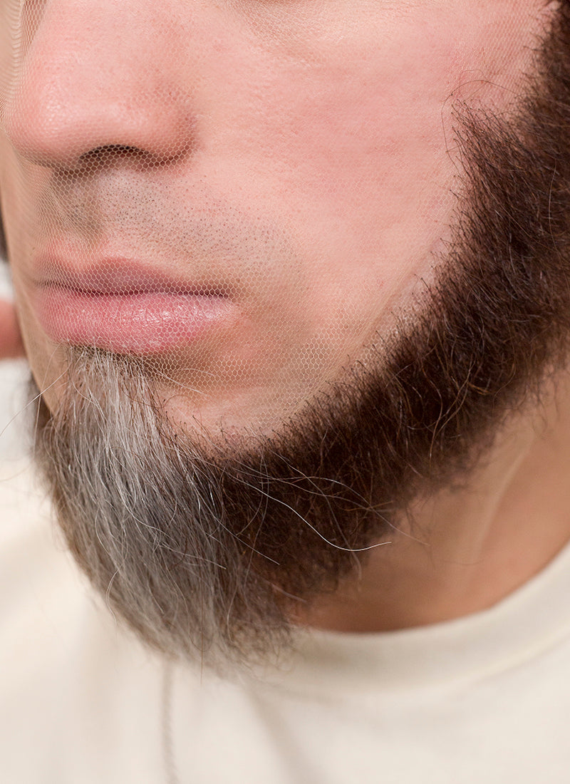 The Dragon Prince Viren Handmade HD Lace Realistic Brown Mixed Grey Beard Facial Hair Set MB008