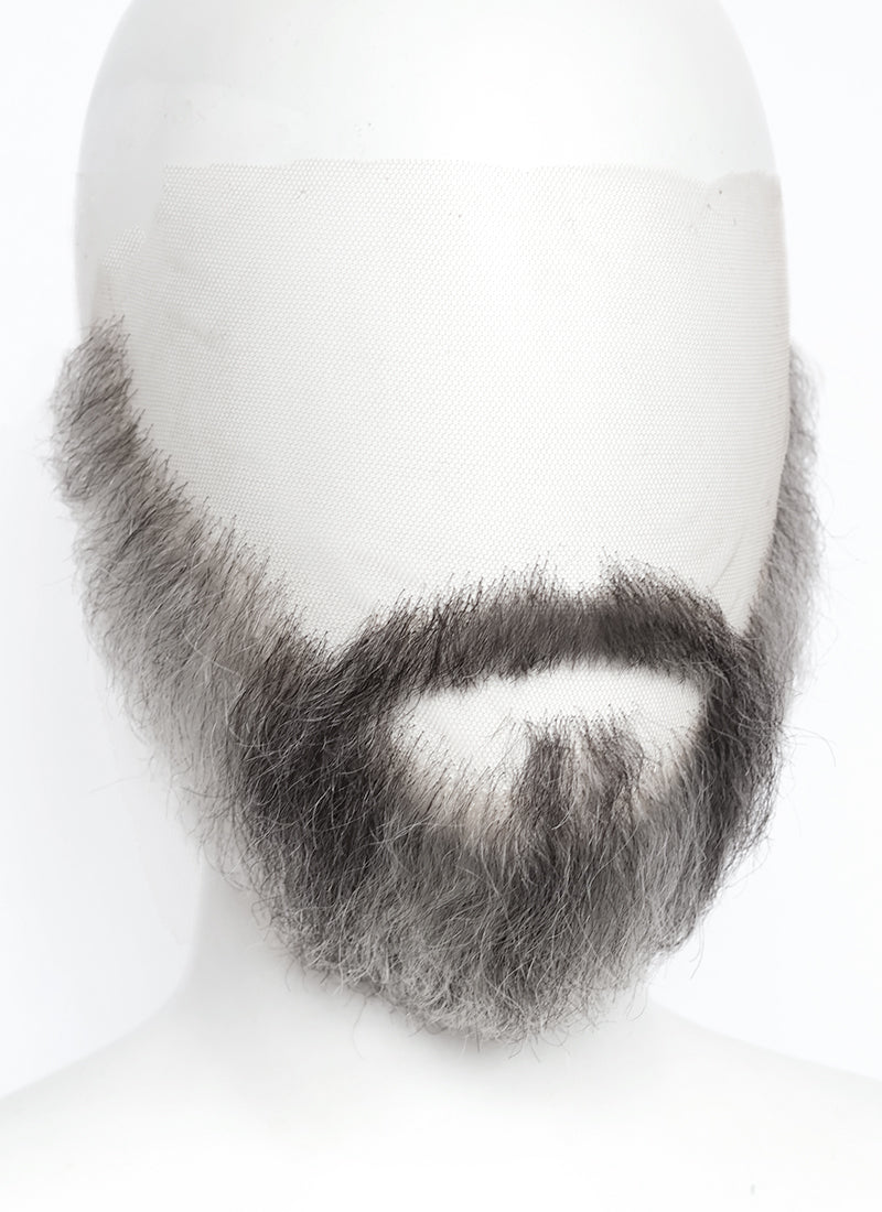 Handmade HD Lace Realistic Blonde Mixed Grey Full Beard and Moustache Facial Hair Set MB021