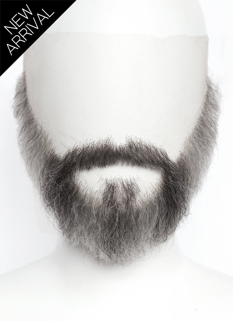 Handmade HD Lace Realistic Blonde Mixed Grey Full Beard and Moustache Facial Hair Set MB021