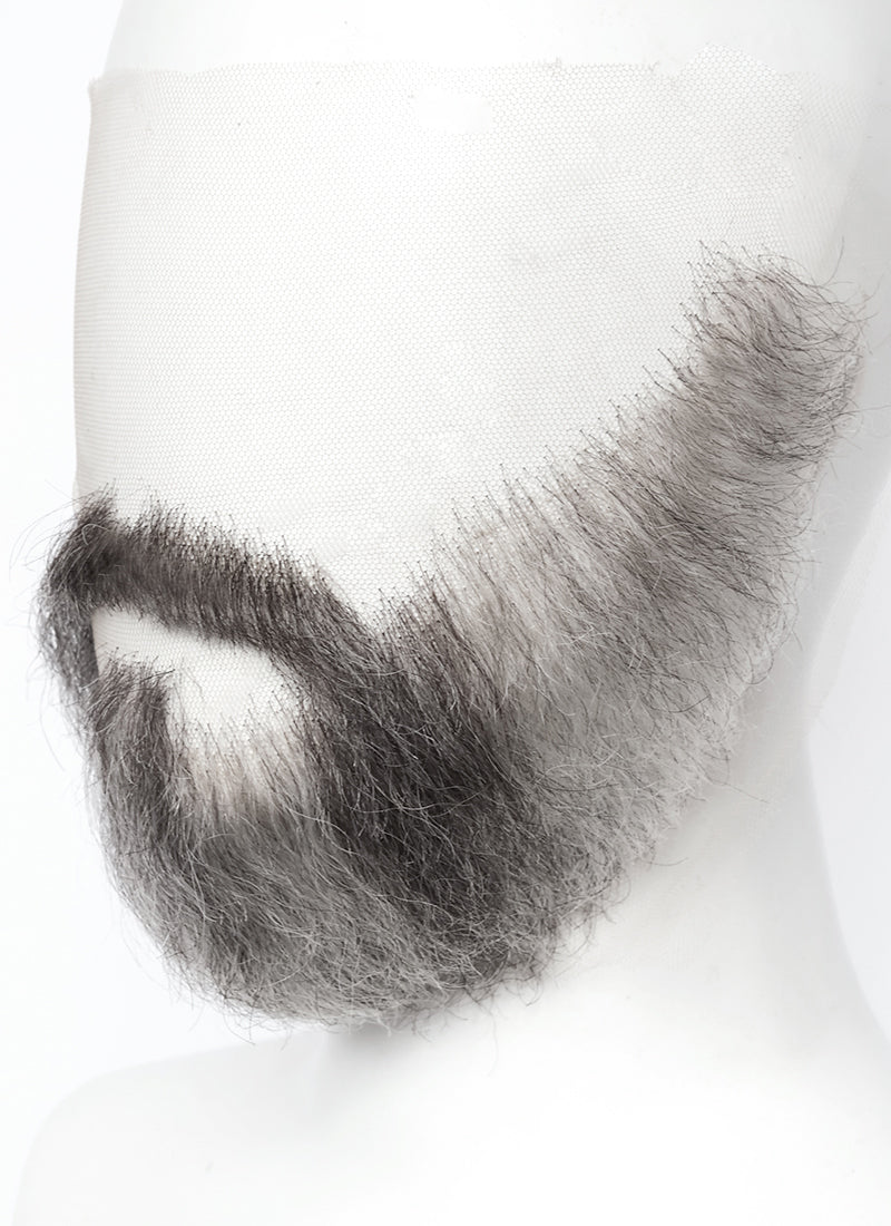 Handmade HD Lace Realistic Blonde Mixed Grey Full Beard and Moustache Facial Hair Set MB021
