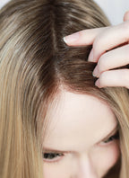 Mixed Blonde With Dark Roots Straight Mono Top Bob Lace Wig MN002