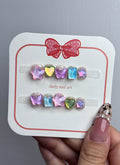 Magic Colorful Dream Coffin Handmade Children's Press-On Nails Kid NF022C