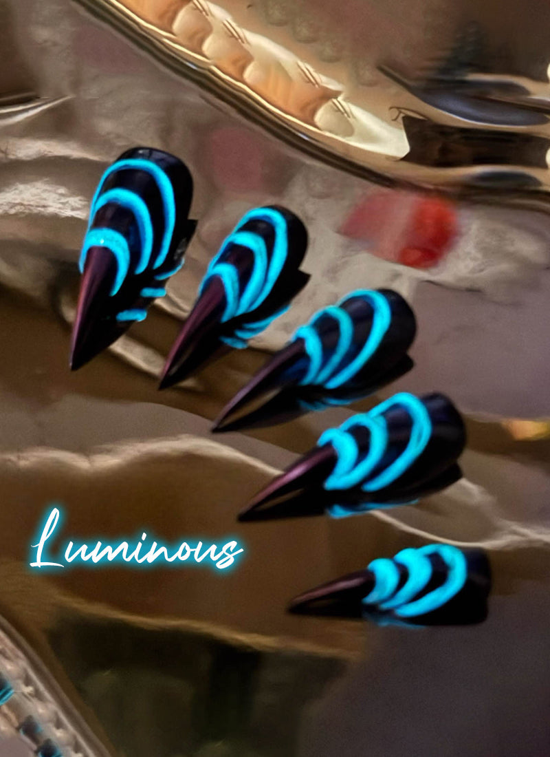 Nezha Aorun 3D Dragon Claw Luminous Handmade Press-On Nails NF058