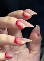 3D Blood Effect Gothic Edgy Nude Fantasy Claw Handmade Press-On Nails NF064