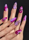 Hand-Carved Purple Elegant & Luxe for Fall/Winter Almond Handmade Press-On Nails NF078