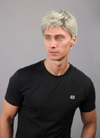 Ash Blonde With Dark Roots Straight Pixie Synthetic Hair Men's Wig NM021