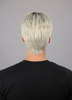Ash Blonde With Dark Roots Straight Pixie Synthetic Hair Men's Wig NM021