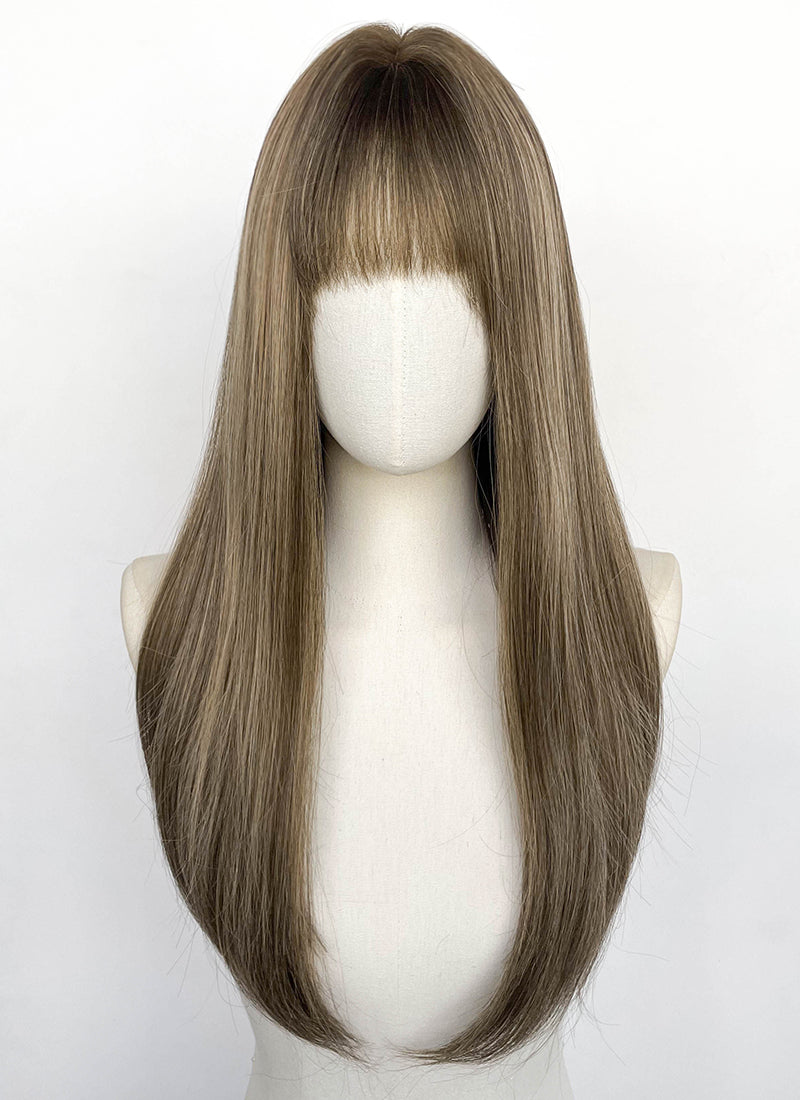 Brown Mixed Blonde Straight Synthetic Wig CSX089