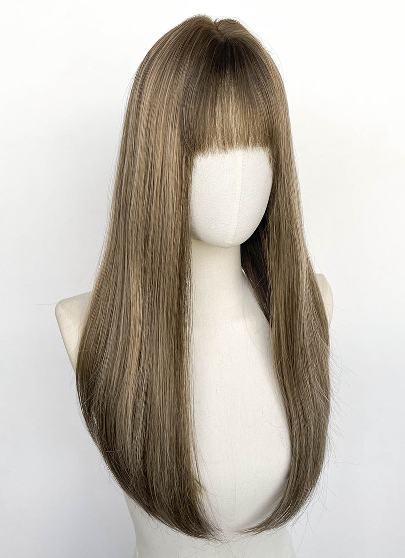 Brown Mixed Blonde Straight Synthetic Wig CSX089