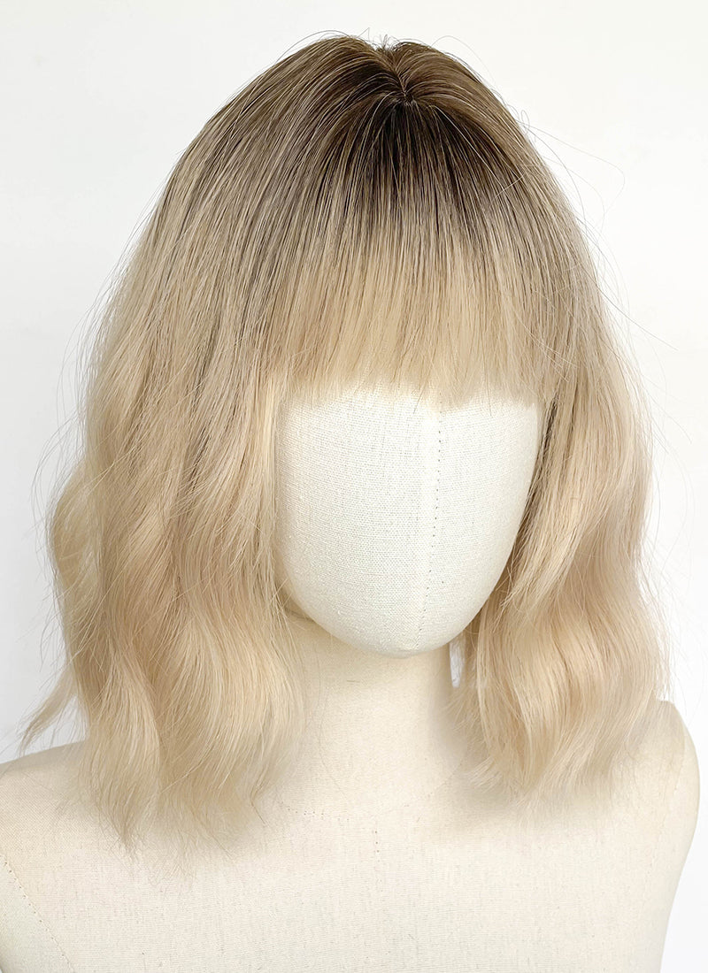 Blonde With Dark Roots Wavy Synthetic Wig CSX093
