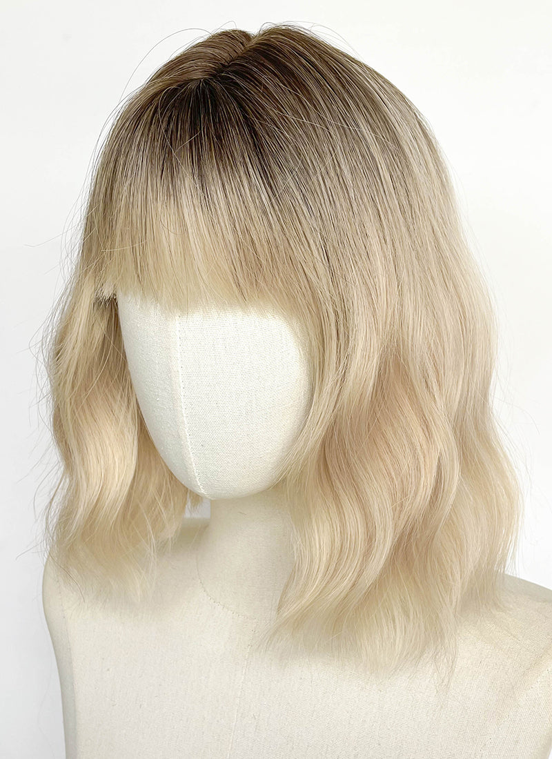 Blonde With Dark Roots Wavy Synthetic Wig CSX093