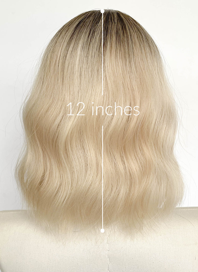 Blonde With Dark Roots Wavy Synthetic Wig CSX093