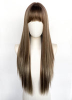 Brown Mixed Blonde Straight Synthetic Wig CSX100