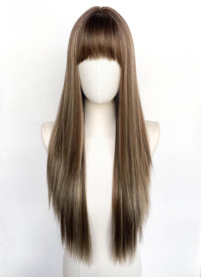 Brown Mixed Blonde Straight Synthetic Wig CSX100