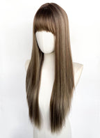 Brown Mixed Blonde Straight Synthetic Wig CSX100