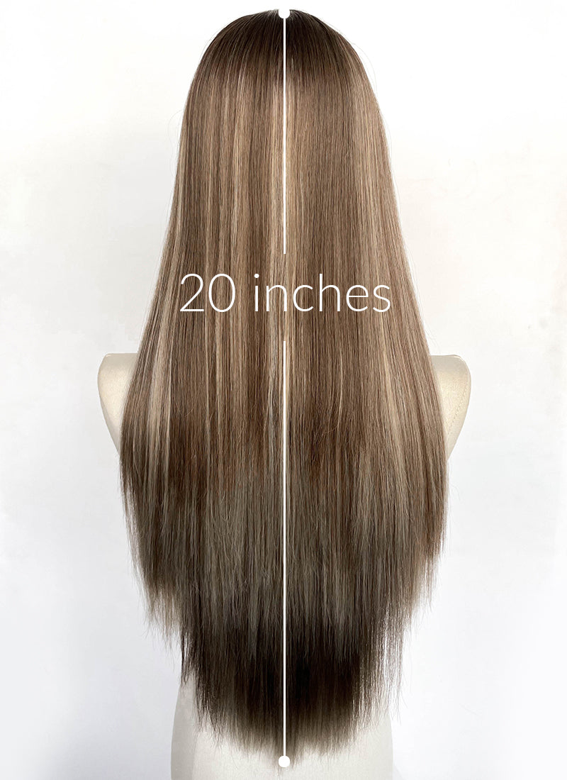 Brown Mixed Blonde Straight Synthetic Wig CSX100