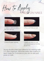 Handcrafted Floral Embossed Vibrant Color Contrast Premium Autumn/Winter Design Almond Handmade Press-On Nails NF081