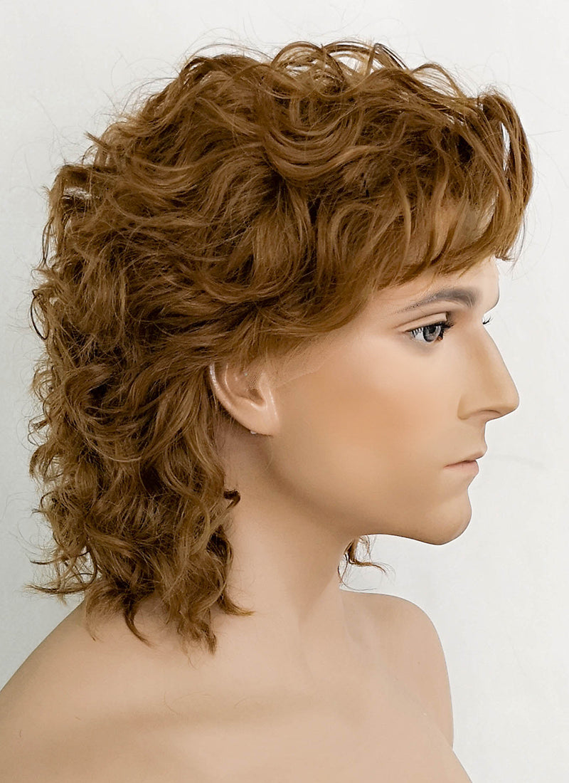Stranger Things Billy Hargrove Brown Curly Lace Front Synthetic Men's Wig LF1311A